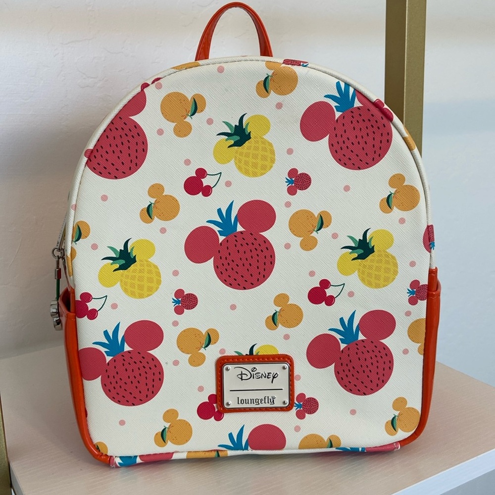 Loungefly Disney Fruit Pattern Backpack - Red, Yellow, Orange